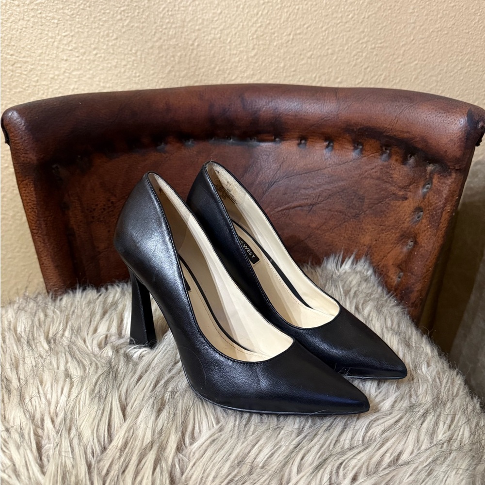 Nine West Black Leather Heels